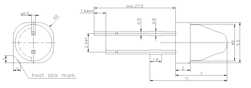 Drawing mini beam led 10 type e